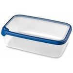CURVER Boîte alimentaire rectangulaire multi usage 4L en polypropylène 100% recyclé, 30x20x9,4 cm, Adapté au Micro-Ondes, Lave-Vaisselle, Congélateur- bleu, pour la cuisine
