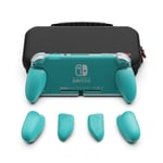 Skull & Co. GripCase Lite Bundle: A Comfortable Protective Case with Replaceable Grips [to fit all hands sizes] for Nintendo Switch Lite [with Carrying Case] - Turquoise