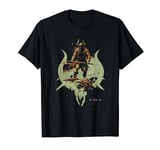 Diablo IV Barbarian Badge Distressed Yellow Logo T-Shirt