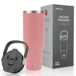 Riley Joy Gourde Isotherme 2.0 - Travel Mug Isotherme 1.2L - Gobelet avec Paille Poignée, Thermos Café pour Chaud ou Glacé en Acier Inoxydable sans BPA pour Voyage Camping