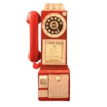 Vintage Rotary Telephone Model Shabby Corded Phone Photogr Red