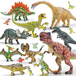 20Pcs Dinosaur Figures, Dinosaur Toys For Boys Age 3 4 5, Hand-Painted, Movable Joints, Simulated Dinosaurs, Christmas Party Birthday Gift