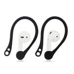 Amial Europe - Ear Hooks Compatible with Apple AirPods 1 & 2 EarPods [Covers Silicone Antislip] [Designed for Outdoor Activities] [Premium Quality] (Black)