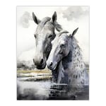 Artery8 The Kelpies Reimagined Watercolour Artwork Myth Legend Scotland Celtic Extra Large XL Wall Art Poster Print