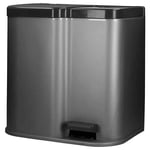 Duo Pedal Bin Deco 15L with 6L Inner Buckets Light Grey Curver