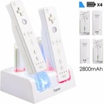 For Nintendo Charger Dock Station Cradle + Wii Remote Rechargeable Battery Pack