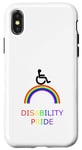 Coque pour iPhone X/XS Disability Pride: Fauteuil roulant sur arc-en-ciel
