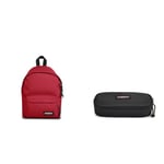 EASTPAK ORBIT XS Mini Backpack, 10 L - Beet Burgundy (Red) OVAL SINGLE Pencil Case, 5 x 22 x 9 cm - Black (Black)