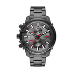 Diesel Watch for Men Griffed, Chronograph Movement, 48 mm Gunmetal Stainless Steel Case with a Stainless Steel Strap, DZ4586