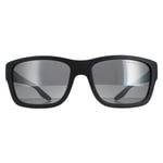 Prada Sport Sunglasses PS01WS UFK07H Grey Rubber Grey Silver Mirror Polarized