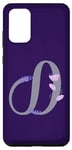 Galaxy S20+ Purple Elegant Lavender and Leaf Motif Letter D Case
