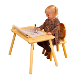 Liberty House Toys Jungle Writing Table with Lego Construction Board Yellow