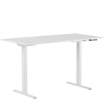 Höj och sänkbart skrivbord, digital display, vitt stativ, vit bordsskiva 160x80 cm