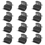 Hot Roller Clips,12 Pack Plastic Hair Curler Clip Women Claw Clamps Replacement Girls Jumbo Hair Rollers for Hair Section Styling Salon 6 * 5 * 4CM Black