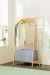 Wooden Clothes Rack Portable Garment Rack 1-Tier Storage Box Shelves