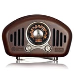 AM/FM Portable Radio, Vintage Radio Retro Bluetooth Speaker Wooden Radio with Old Fashioned Classic Style, Strong Bass Enhancement, Loud Volume, Bluetooth 5.1, TF Card Slot & MP3 Player