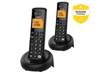 Téléphone sans fil Alcatel Pack Duo E260 Noir avec Repondeur et Fonction Blocage Appels Publicitaires