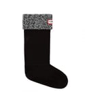Hunter Mens 6 Stitch Cable Knitted Black Tall Boot Socks - Size X-Large