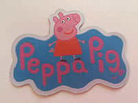 Embroidered Centre Patch-Toppa Microricamata in HD/Jacquard (high definition) Peppa Pig Iron-on Micro Thread, Size: H.cm 5.5 x L. 7.5 cm - Made in Italy