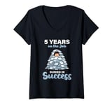 Womens 5 Years on the Job Buried in Success 5th Work Anniversary V-Neck T-Shirt