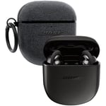 Bose QuietComfort Earbuds II Bundle with Fabric Storage Case Cover, Wireless, Bluetooth, Noise Cancelling in-Ear Headphones with Personalized Noise Cancellation & Sound, Triple Black
