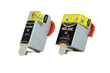 Compatible with Kodak ESP 3.2 Ink Cartridges Set Black, Cyan, Magenta, Yellow - No.30 XL / 395263 & 3952371 - Inhalt: 19 ml & 42 ml