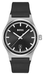 BOSS 1514075 Candor (41mm) Black Dial / Black Leather Strap Watch