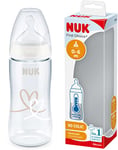 NUK First Choice+ biberon | 0-6 mois | Contrôle de température | Tétine en silicone | Valve anti-coliques | Sans BPA | 300 ml