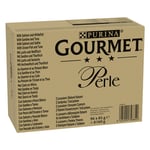 Jumbopack: Gourmet Perle 96 x 85 g - Lax & vit fisk, Sardiner & tonfisk, Lax & sej, Havsfisk & tonfisk
