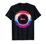 Solar Eclipse 2024 Ohio 70s 80s Vaporwawe Total Eclipse T-Shirt