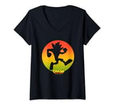 Womens Crash Bandicoot Sideview Silhouette Gradient Logo V-Neck T-Shirt