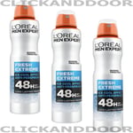 3 X L'Oreal Men Expert Fresh Extreme 48H Dry non-stop Anti-Perspirant 250ml
