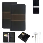 Wallet Case + headphones for Oppo Reno4 Protective Cover Brown