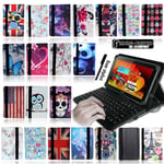 Leather Stand Cover Case + Micro Usb Keyboard For Various Huawei Mediapad Tablet