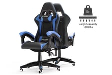 Gaming Chair Office Chair with Lumbar Support Flip Up Arms Headrest Swivel Rolling Adjustable PU Leather Racing Computer Chair