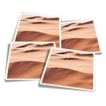 4x Square Stickers 10 cm - Desert Sand Dunes Tropical Oasis Beach  #44878