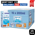 Aptamil 3 Toddler Baby Milk Ready to Use Liquid Formula,1-3 Years,200ml Pack 15