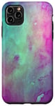Coque pour iPhone 11 Pro Max Corail violet turquoise rose dégradé