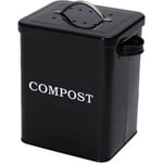 Métal Composteur Cuisine,6 Litres Poubelle À Compost Cuisine Avec Couvercle,Bac À Compost Pour Comptoir De Cuisine Avec Poign[J380]