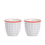 Hand-Printed Plant Pots 14cm Pack of 2