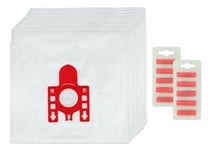10 x Compatible MIELE FJM Vacuum Bags To Fit S6220 + FILTERS + Fresheners
