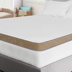 BedStory Surmatelas en Mousse Gel à mémoire de Forme, 7,5 cm, dureté H2 + H3, 2 en 1, avec Housse Amovible, pour Matelas à sommier tapissier, canapé-lit