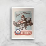 Transformers Join The Team Art Print - A4 - White Frame