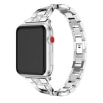Apple Watch (38/40/SE/41mm) Stål Rem m. Strass - Silver