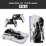Självhäftande hud - Kompatibel med PS5 - Omslag för att anpassa konsolen - Avtagbar vinylfilm - Matt satin HD-kvalitet (Disk, The Last of Us)
