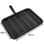 Premium Single Handle Enamelled Grill Pan & Rack for GORENJE Oven Cooker