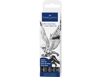 Faber-Castell 267194, Svart, Svart, Grå, Pigmentbaserat Bläck, Papper, 4 Styck, Blåsa