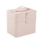 Pu Leather Multi-layer Cosmetic Storage Box Jewelry Organizer Pink