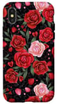Coque pour iPhone X/XS Rose rouge cœur roses fleur