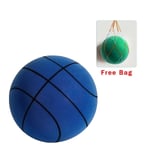 Handlesshh Tyst Basketboll, inomhus tyst träningsboll obelagd hög elastisk - bule 24cm